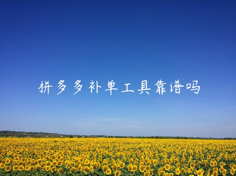 拼多多補(bǔ)單工具靠譜嗎